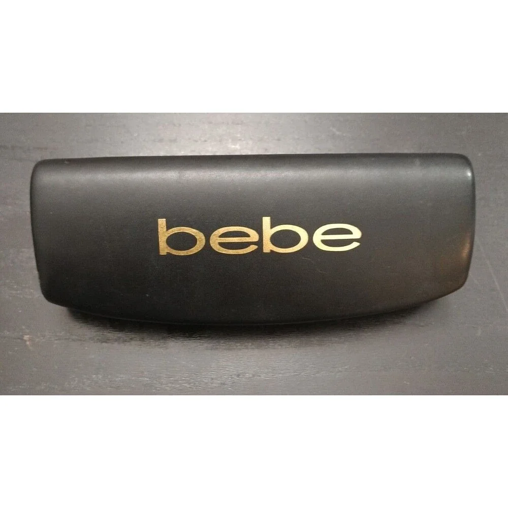 BeBe Sunglass Eyeglass Hard Clamshell Case Black Eye Glasses Logo bebe